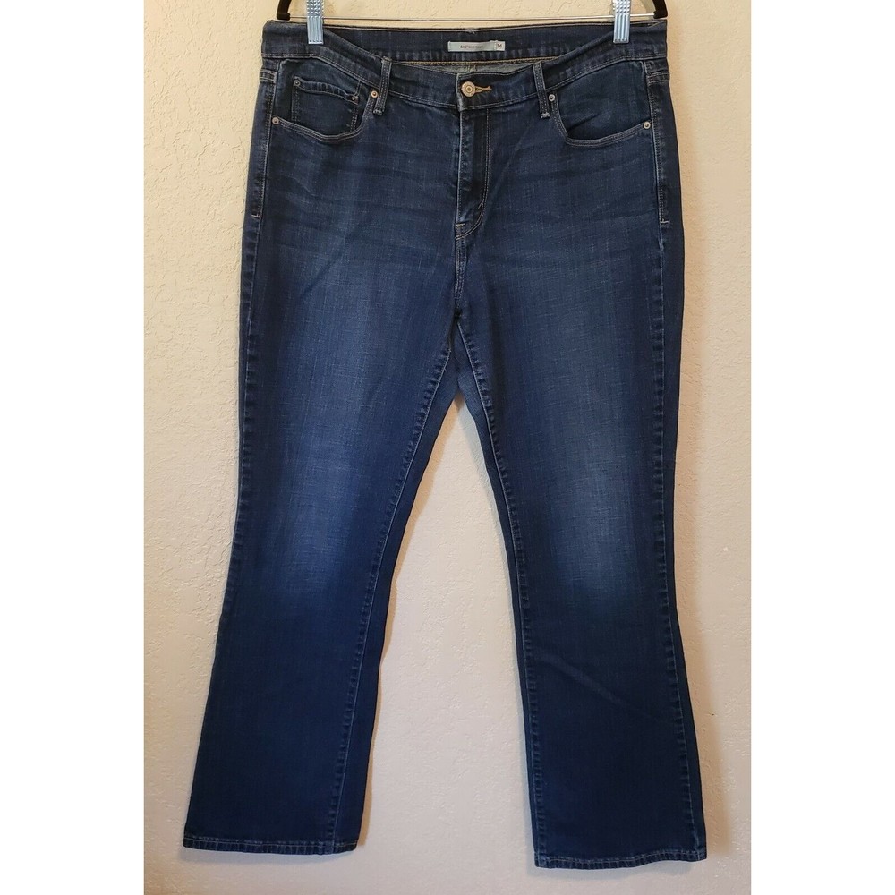 Levis Womens 515 Bootcut Dark Wash Jeans Stretch Denim Size 14